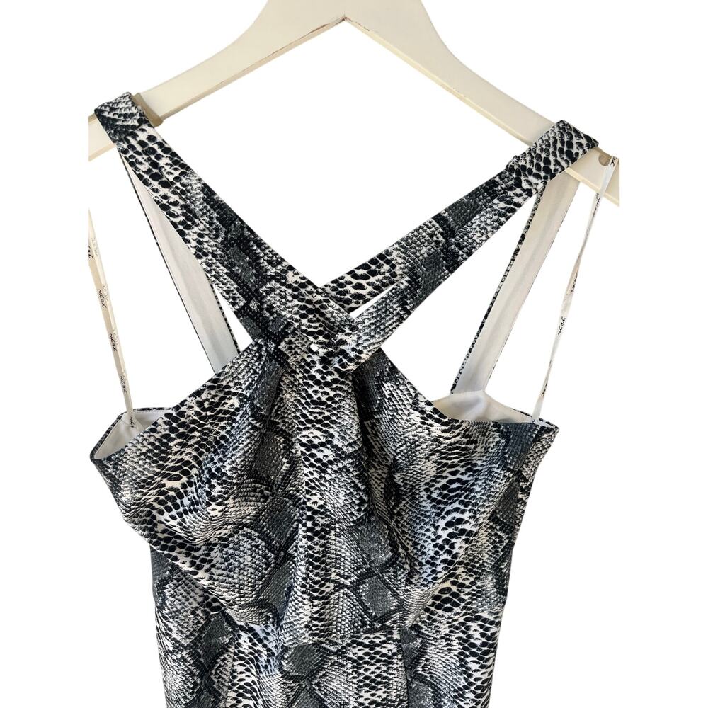 Python Print Halter Fitted Dress Medium - Picture 4 of 6